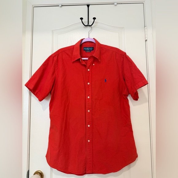 Ralph Lauren Other - Ralph Lauren Red Button Down Shirt Custom Fit Mens Small Short Sleeve